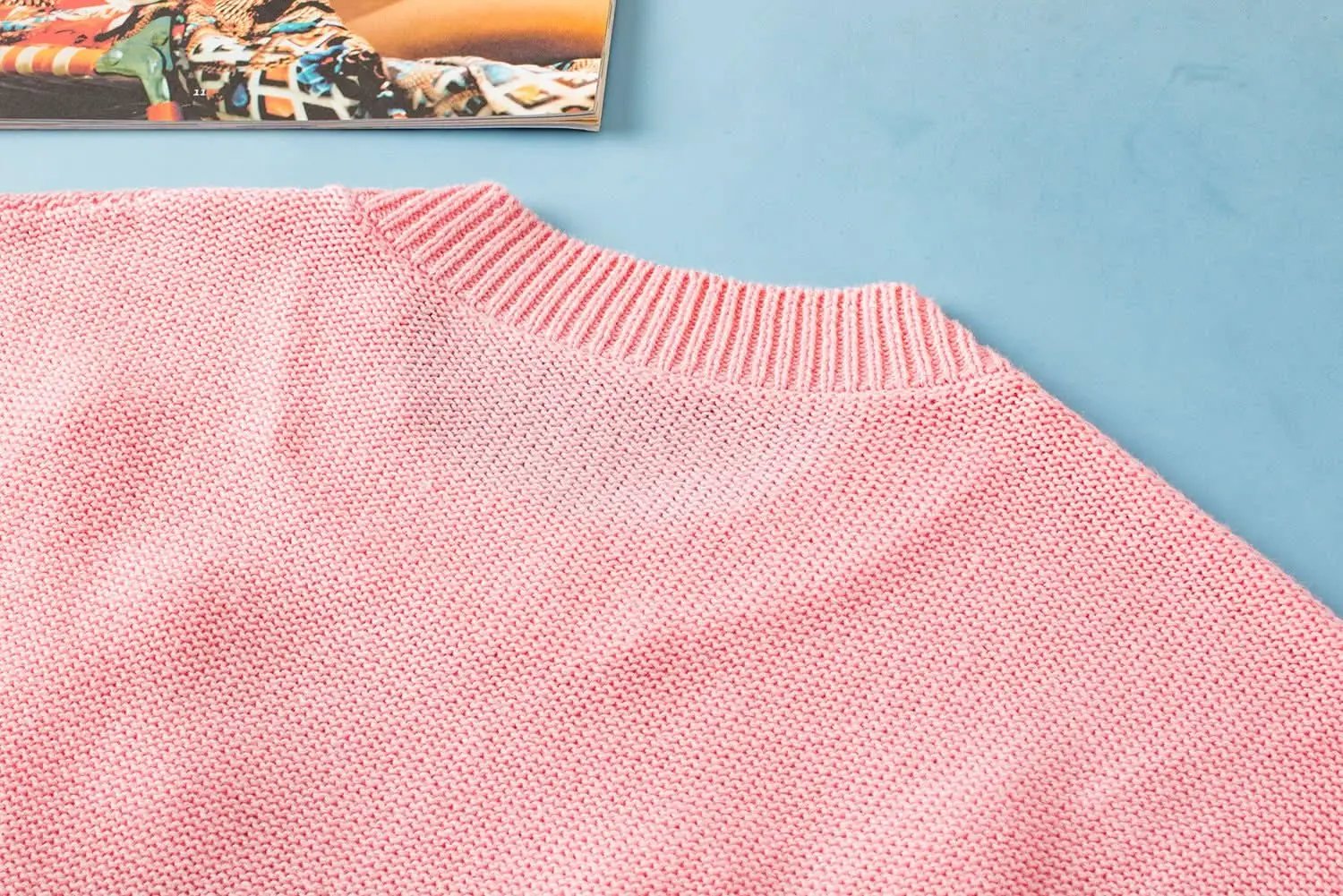 Pink Multi Crochet Flower Knit Short Sleeve Sweater Top - Love Salve